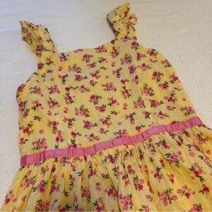 Zunie Yellow Dress with Pink Floral Design